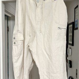 Lane bryant linen blend cargo capris
